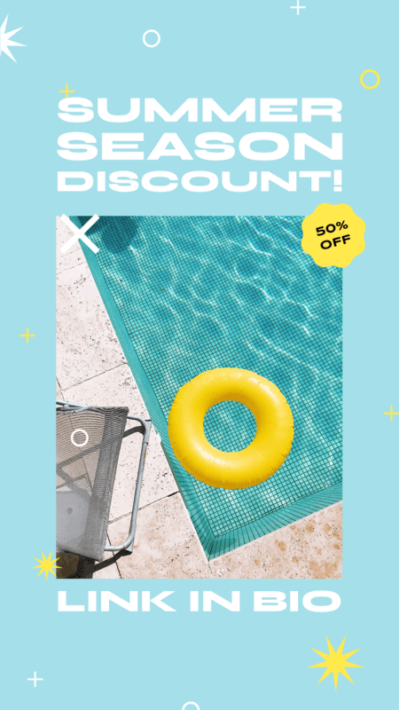 Fun Instagram Story Design Template For A Summer Discount Ad 4432g 4451