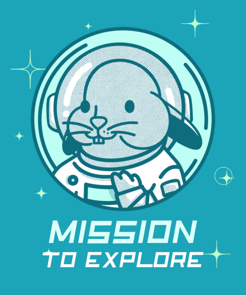 Illustrated T Shirt Design Maker Featuring An Astronaut Bunny 3381c