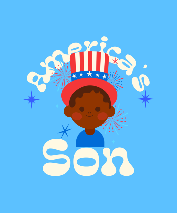Patriotic T Shirt Design Creator Featuring A Happy Boy With A 4th Of July Hat 4637a