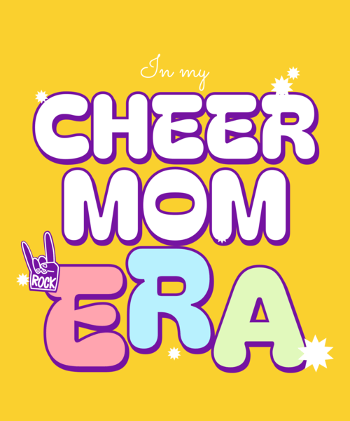 T Shirt Design Template For Cheering Moms Featuring A Hand Icon And Bold Fonts Ed 6855k