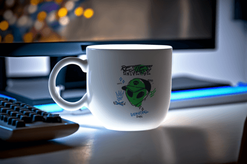 Ai Generated Mockup Of A Coffee Mug Placed In A Gaming Room M32560