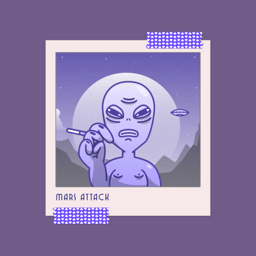 Album Cover Maker With A Lo Fi Aesthetic Featuring An Alien 3644e