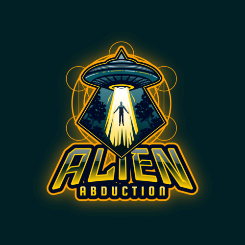 Gaming Logo Maker Featuring A Spaceship Abducting A Human 3204j