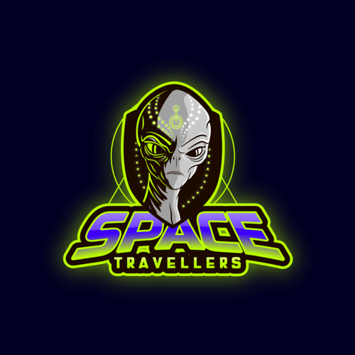 Gaming Logo Template With A Space Traveller Character 3204j