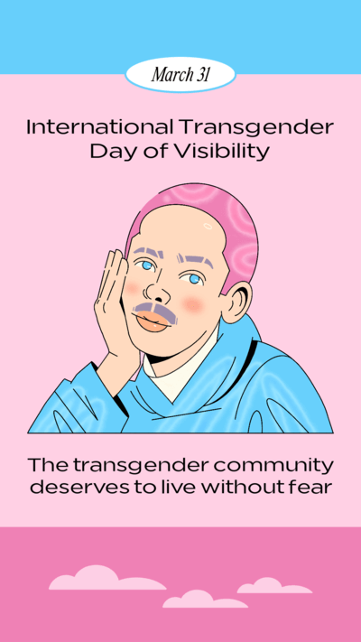 Instagram Story Template With Illustrations For International Transgender Visibility Day 5794