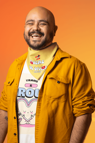 Mockup Of A Bandana And A T Shirt Featuring A Happy Man Posing Against A Colored Background M23991