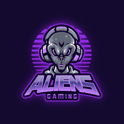 Online Gaming Logo Creator With Graphics Of Aliens 3204