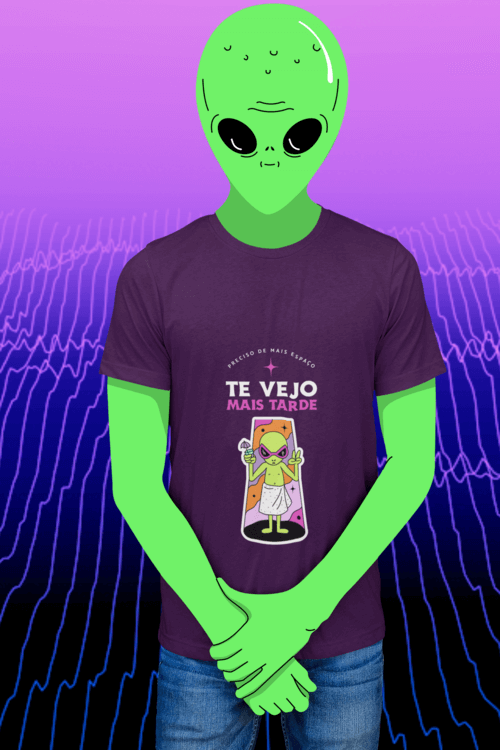 Transparent Mockup Of An Illustrated Green Alien Wearing A T Shirt 3179 El1