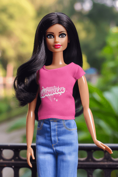 Ai Generated Mockup Of A Barbie Inspired Doll Wearing A Round Neck T Shirt M34544