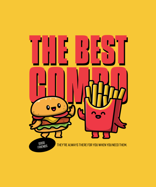 Bff Day T Shirt Design Creator Featuring An Illustrated Burger With Fries 6261b El1