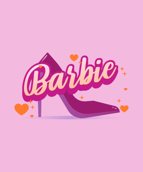 Fun T Shirt Design Template Inspired By Barbie Typography 4708