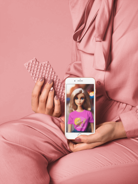 Iphone 8 Mockup Of A Woman In Millennial Pink Setting A19241