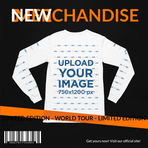 Merch Themed Mockup Of A Long Sleeve Tee For A Special Sale