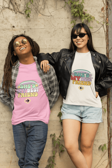 Mockup Of Two Friends Wearing Round Neck T Shirts M24759