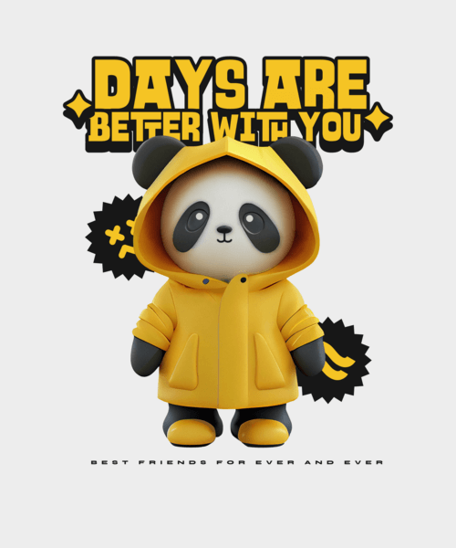 T Shirt Design Generator Featuring An Ai Generated 3d Panda In A Coat 5943b