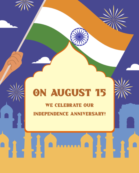 Illustrated Instagram Post Generator Featuring An Indian Independence Day Theme 4755a