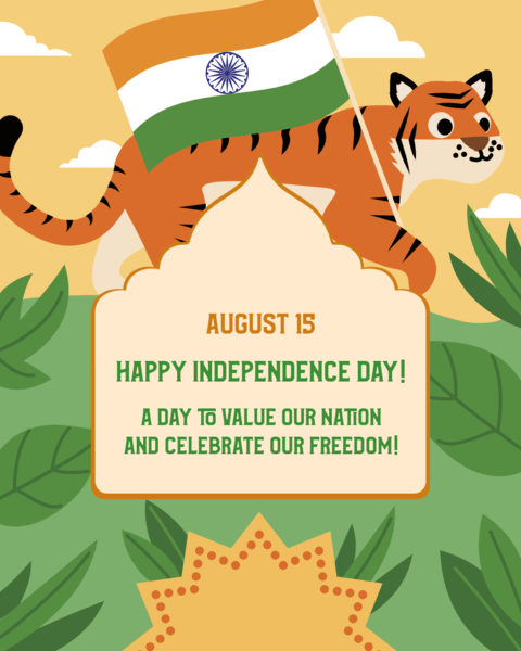 Instagram Post Creator For India S Independence Day Featuring A Tiger Clipart 4755b