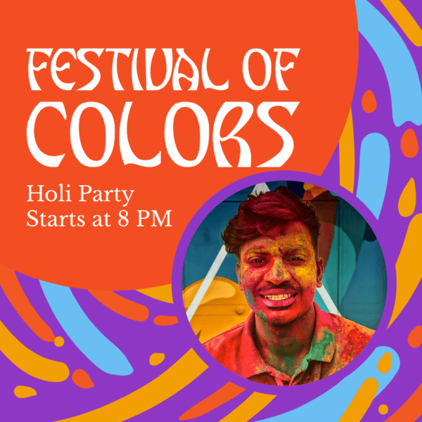 Instagram Post Template Featuring An Illustrated Background For A Holi Fest 4445e