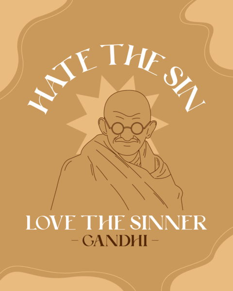 Instagram Post Template Featuring Illustrated Gandhi Graphics And Quotes 4882