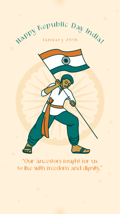 Instagram Story Generator With An Illustrated Flag For A Happy India Republic Day 5659c (1)