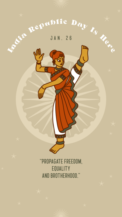 Instagram Story Maker Featuring An Illustrated Female Indian Dancer For Republic Day 5659i