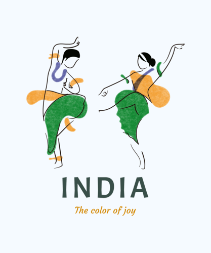 T Shirt Design Maker With Indian Dancer Clipart 1408e