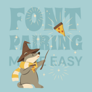 A Magician Dressed Animal, Wanding Its Magic Wand To Create A Title That Says 'font Pairing Made Easy.'