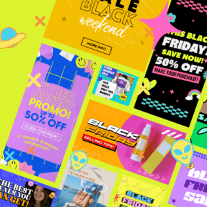 Featured Image A Vibrant Black Friday And Cyber Monday Compilation Of Ecommerce Templates By Placeit