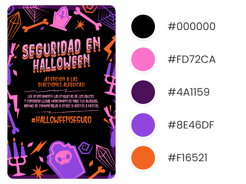 Halloween Themed Poster Design Maker With Illustrated Graphics For A Safe Halloween To Illustrate A Halloween Color Palettes Blog