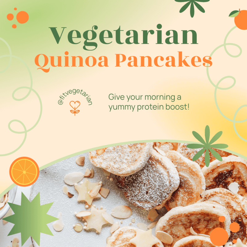 Instagram Post Template For A Vegetarian Quinoa Pancake Recipe Carousel