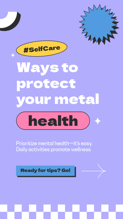 Instagram Story Maker Featuring Self Care Habits For Mental Health