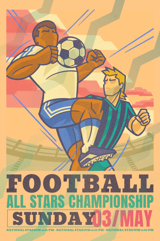 Poster Design Generator For Soccer Enthusiasts Featuring A Retro Aesthetic