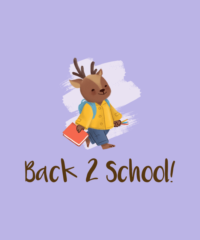 Back To School T Shirt Design Featuring A Smiling Reindeer