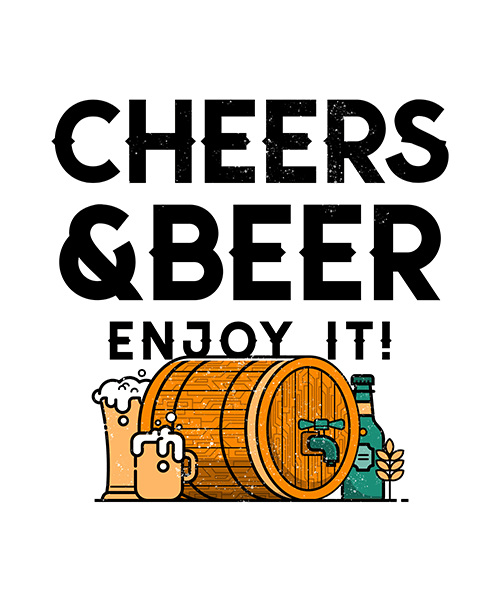 Cheerful T Shirt Design Template Featuring Beer Graphics