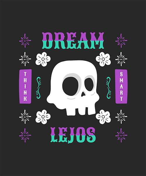 Day Of The Dead Themed T Shirt Design Creator Featuring A Quote And A Skull Graphic