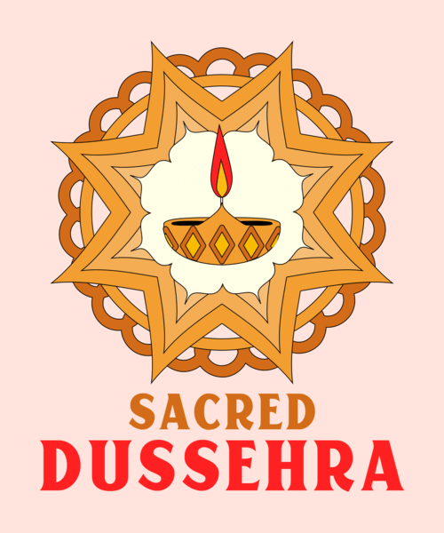 Dussehra Themed T Shirt Design Generator Featuring An Illustrated Candle 4828a