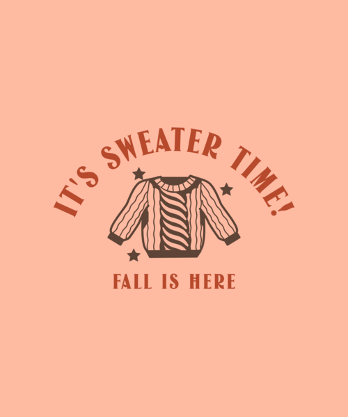 Illustrated T Shirt Design Template With A Fall Season Sweater Clipart 3994a