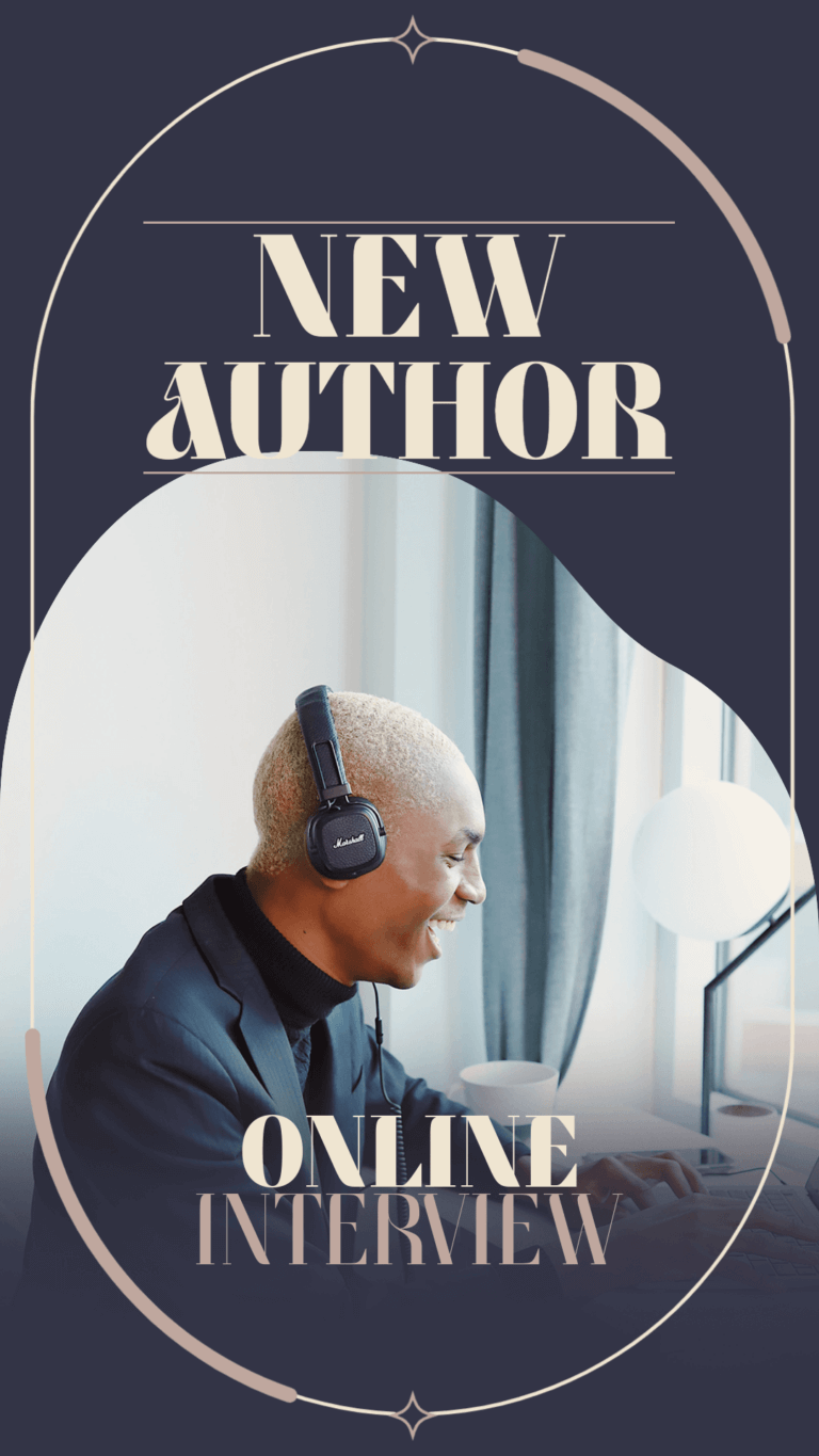 Instagram Story Template Featuring A Book Author Online Interview
