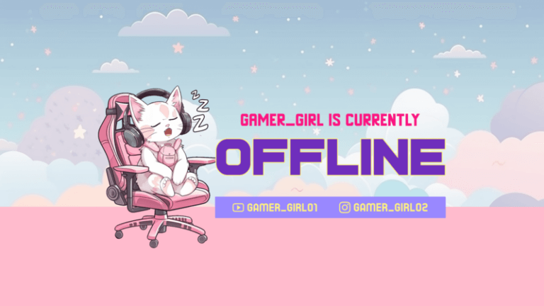 Twitch Offline Banner With A Feline Graphic