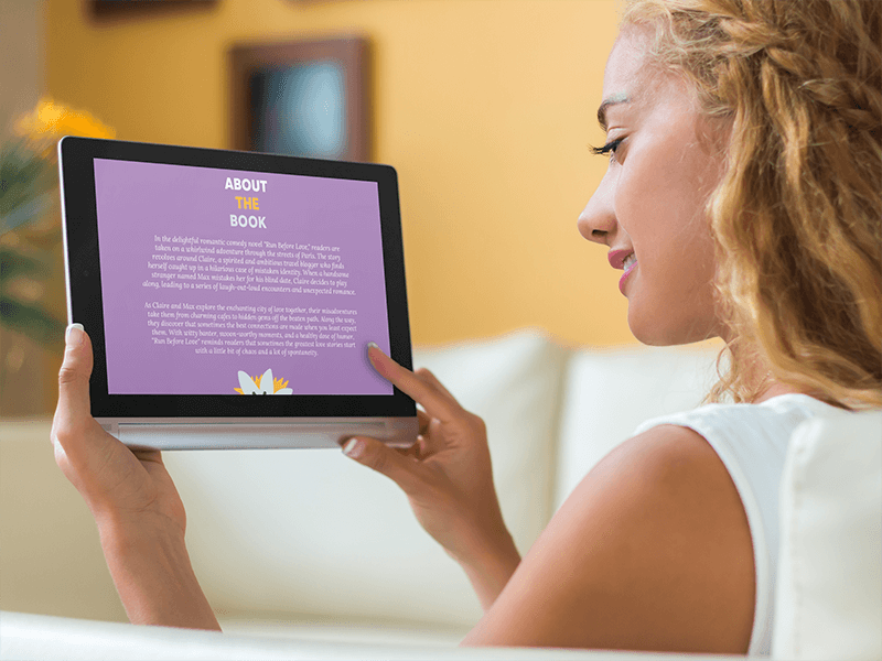 Mockup Of A Smiling Woman Using An Android Tablet