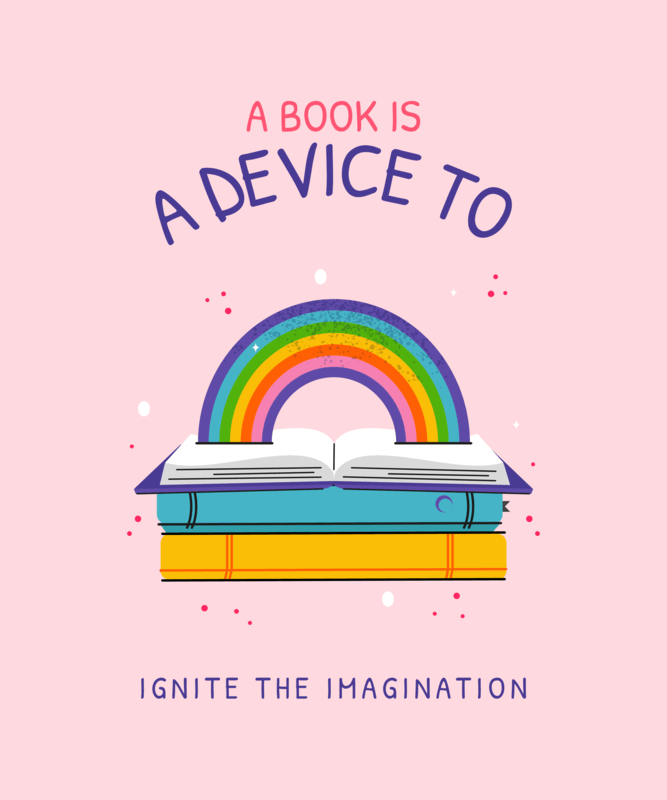 T Shirt Design Featuring A Book Quote And A Rainbow Clipart