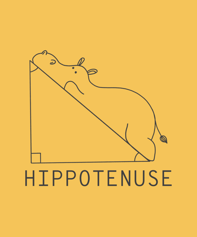 T Shirt Design Featuring A Hippo Graphic And A Geometry Pun