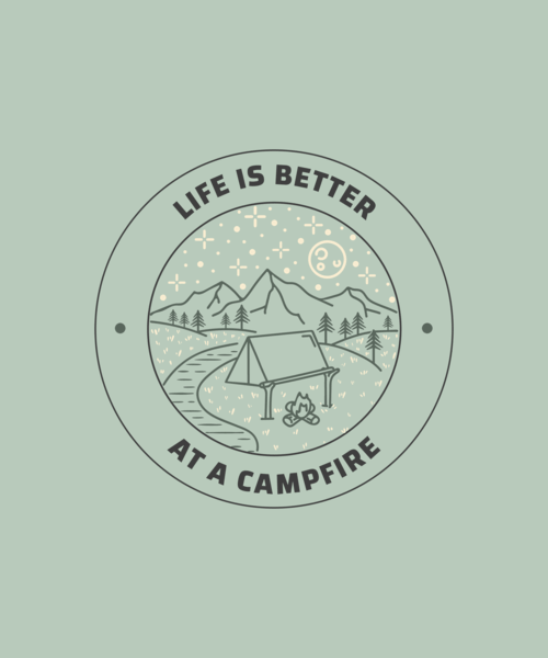 T Shirt Design Template For Adventurous Travelers Featuring A Camping Tent Illustration 3626e El1