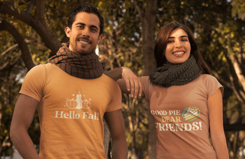 T Shirt Mockup Of A Couple At A Park During Fall 31802 (1)