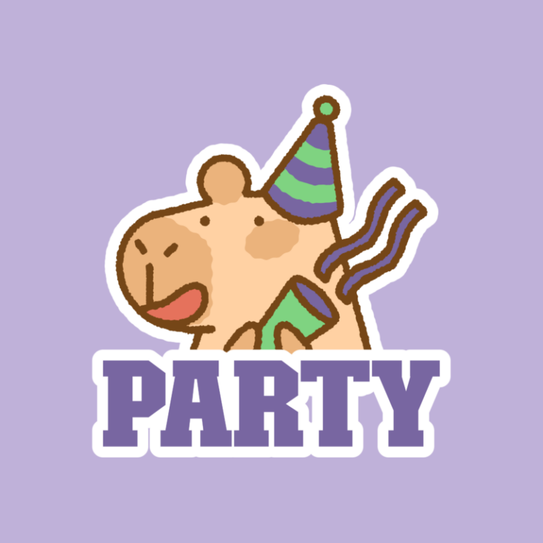 Twitch Emote Template Featuring A Capybara With A Party Hat