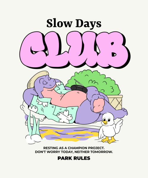 Cartoonish T Shirt Design Maker Featuring A Slow Day Theme