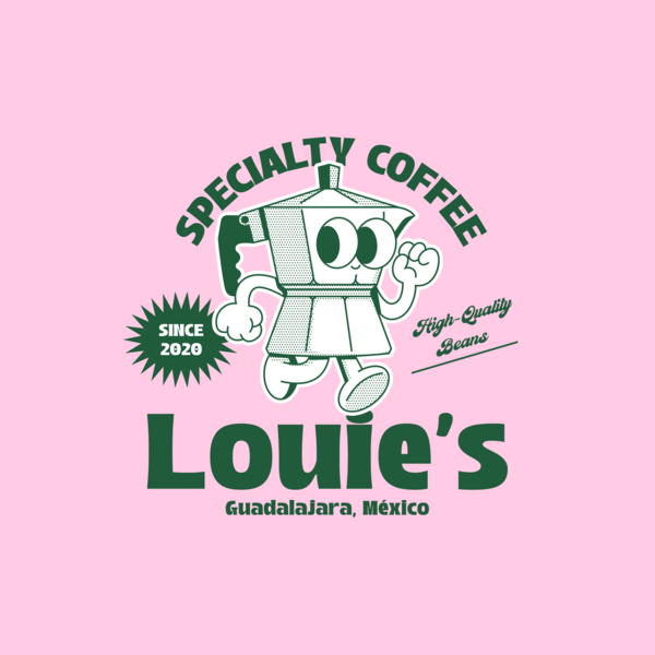 Illustrated Logo Creator For A Coffee Shop Featuring A Cartoonish Character