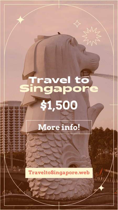 Instagram Story Creator Featuring A Travel Agency Ad For A Trip To Singapore