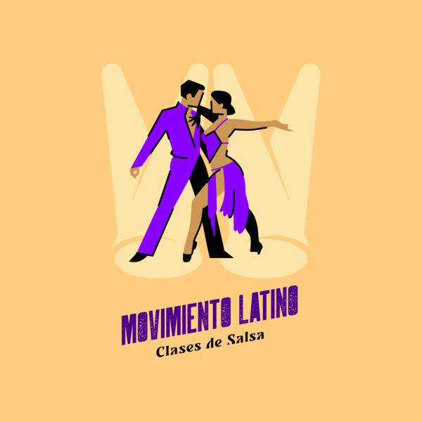 Logo Maker For Salsa Dancing Lessons Featuring Illustrated Dancers