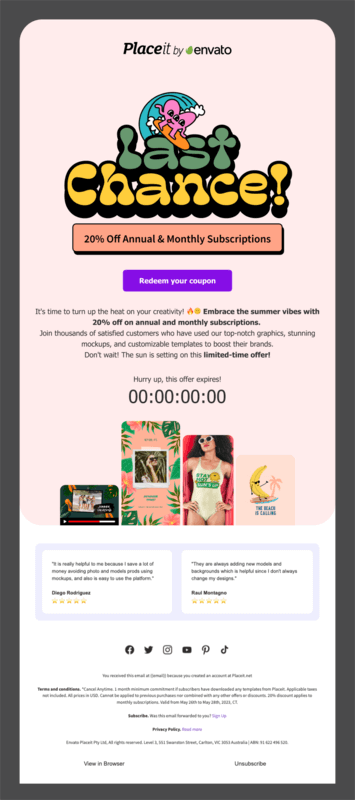 Placeit's Summer Email To Promote A Sale And Summer Templates